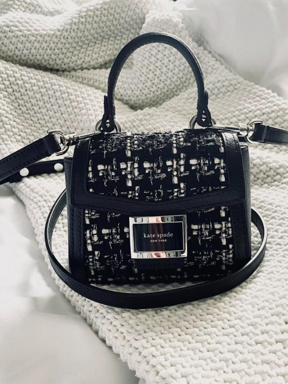 Kate Spade New York Tweed Micro Crossbody Purse (NWOT)
